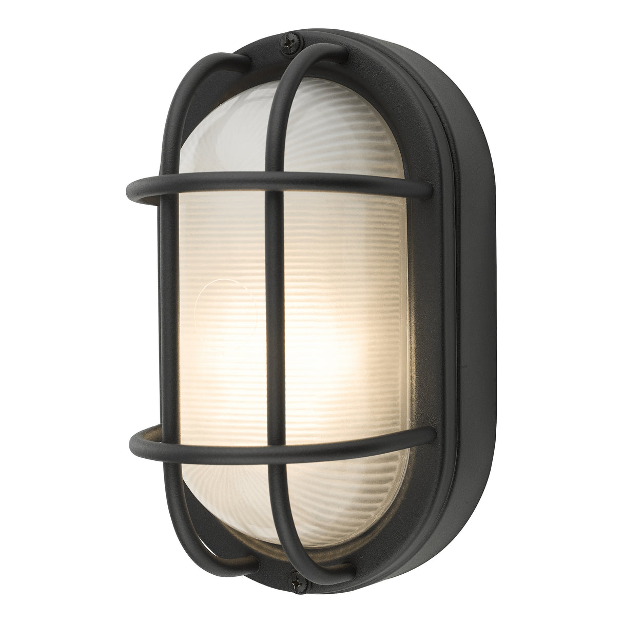 Dar Salcombe Outdoor Wall Light Oval Matt Black IP44