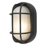Dar Salcombe Outdoor Wall Light Oval Matt Black IP44
