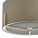 Dar Santino Pendant Satin Chrome With Grey Cotton Shade –  from Amos Lighting + Home