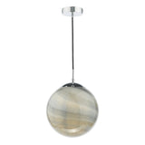 Dar Saturn Pendant Planet Style Glass and Polished Chrome –  from Amos Lighting + Home