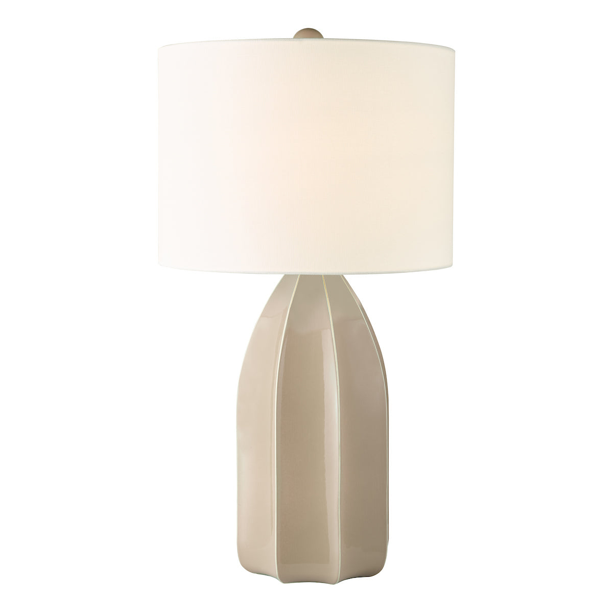 Dar Saundra Table Lamp Taupe and Matt Antique Brass With Shade