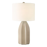 Dar Saundra Table Lamp Taupe and Matt Antique Brass With Shade