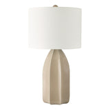 Dar Saundra Table Lamp Taupe and Matt Antique Brass With Shade