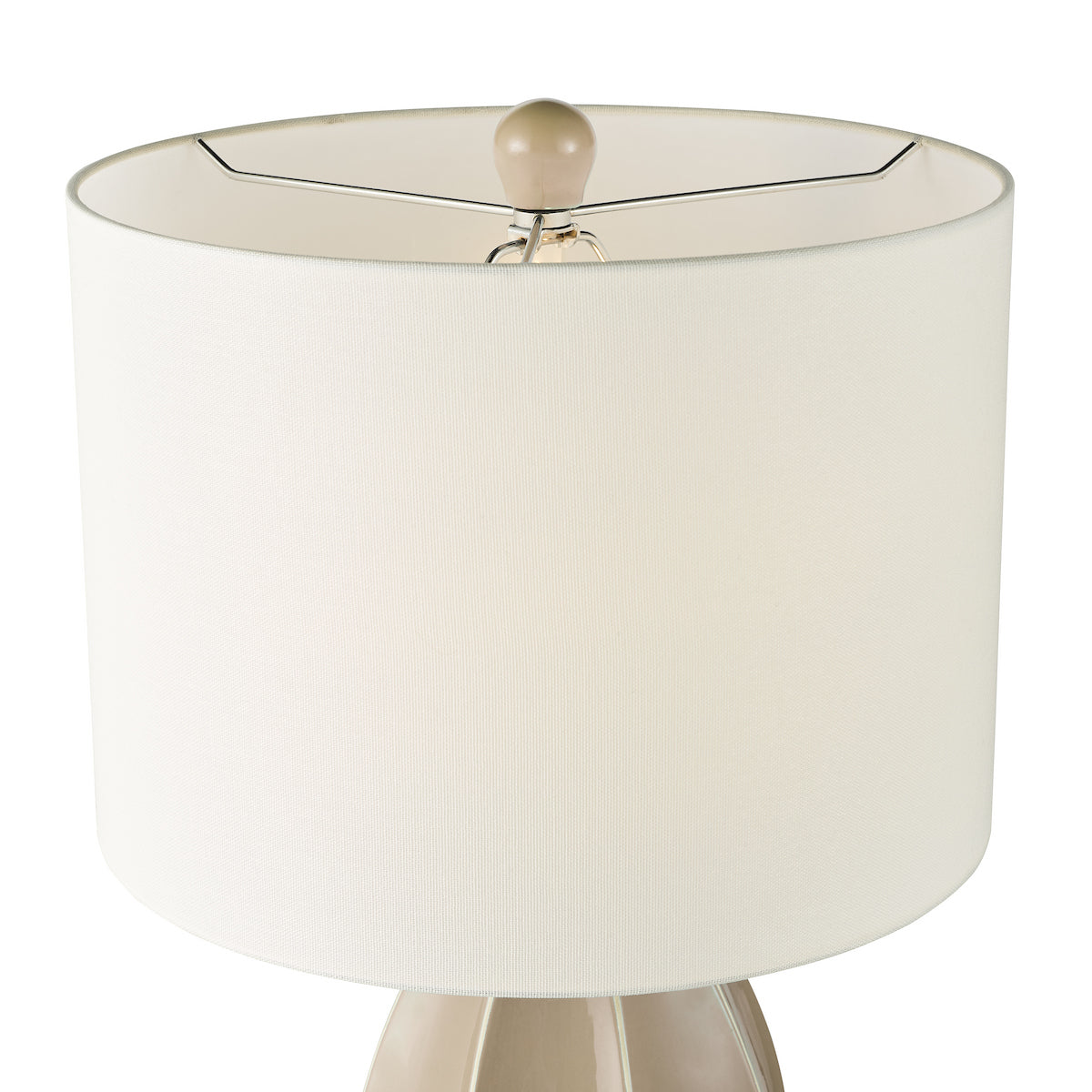 Dar Saundra Table Lamp Taupe and Matt Antique Brass With Shade