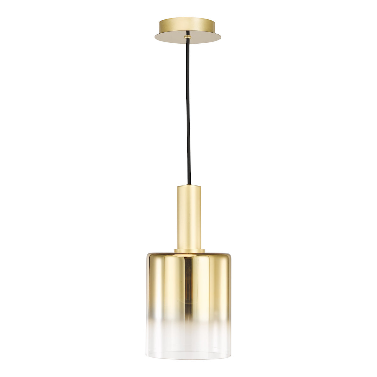 Dar Savannah Pendant Satin Gold and Gold Ombre Glass