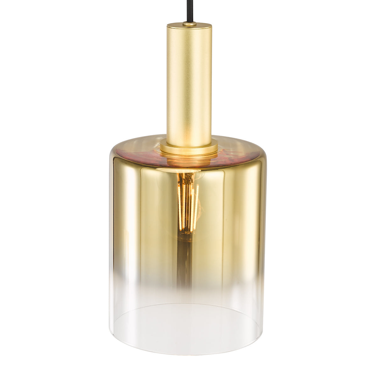 Dar Savannah Pendant Satin Gold and Gold Ombre Glass