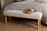 Nkuku Sanja Stripe Upholstered Bench Grey