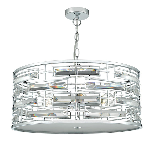 Dar Seville 6 Light Pendant Crystal Polished Chrome –  from Amos Lighting + Home