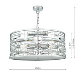 Dar Seville 6 Light Pendant Crystal Polished Chrome –  from Amos Lighting + Home