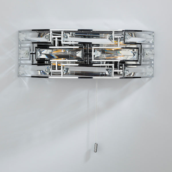 Dar Seville Wall Light Crystal & Polished Chrome –  from Amos Lighting + Home