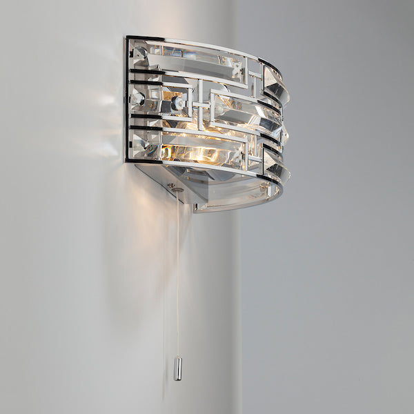 Dar Seville Wall Light Crystal & Polished Chrome –  from Amos Lighting + Home