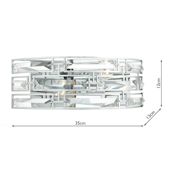 Dar Seville Wall Light Crystal & Polished Chrome –  from Amos Lighting + Home