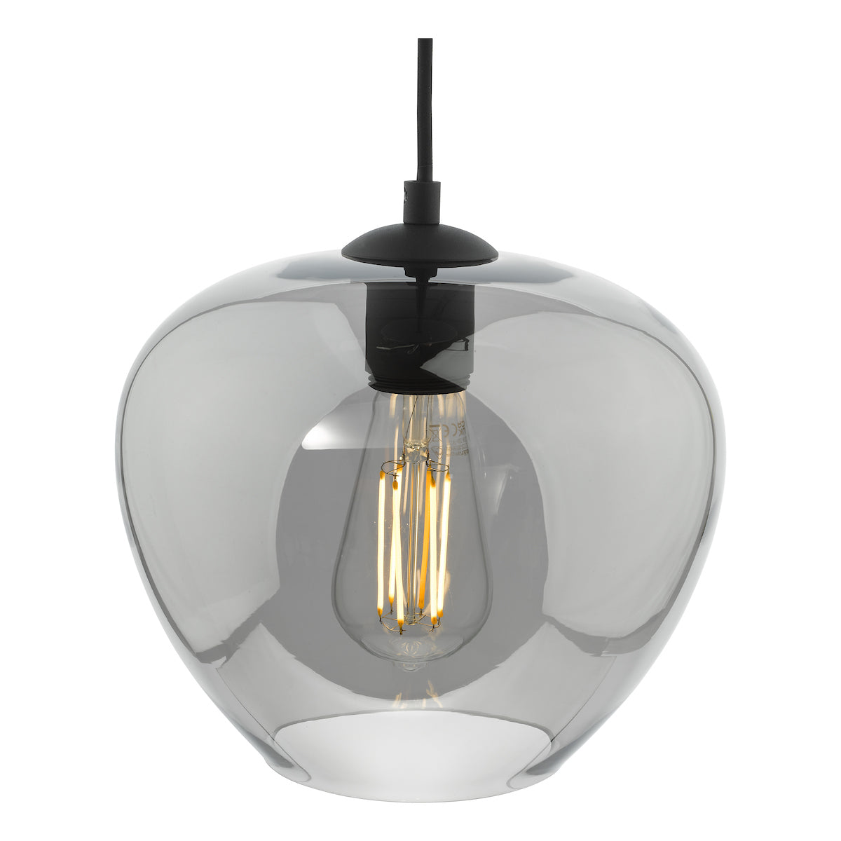 Dar Shilah Pendant Matt Black and Smoked Glass –  from Amos Lighting + Home