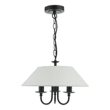 Dar Sivan 3 Light Pendant Matt Black With Shade –  from Amos Lighting + Home