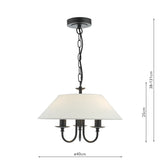 Dar Sivan 3 Light Pendant Matt Black With Shade –  from Amos Lighting + Home