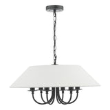 Dar Sivan 6 Light Pendant Matt Black With Shade –  from Amos Lighting + Home