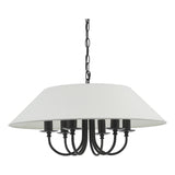 Dar Sivan 6 Light Pendant Matt Black With Shade –  from Amos Lighting + Home