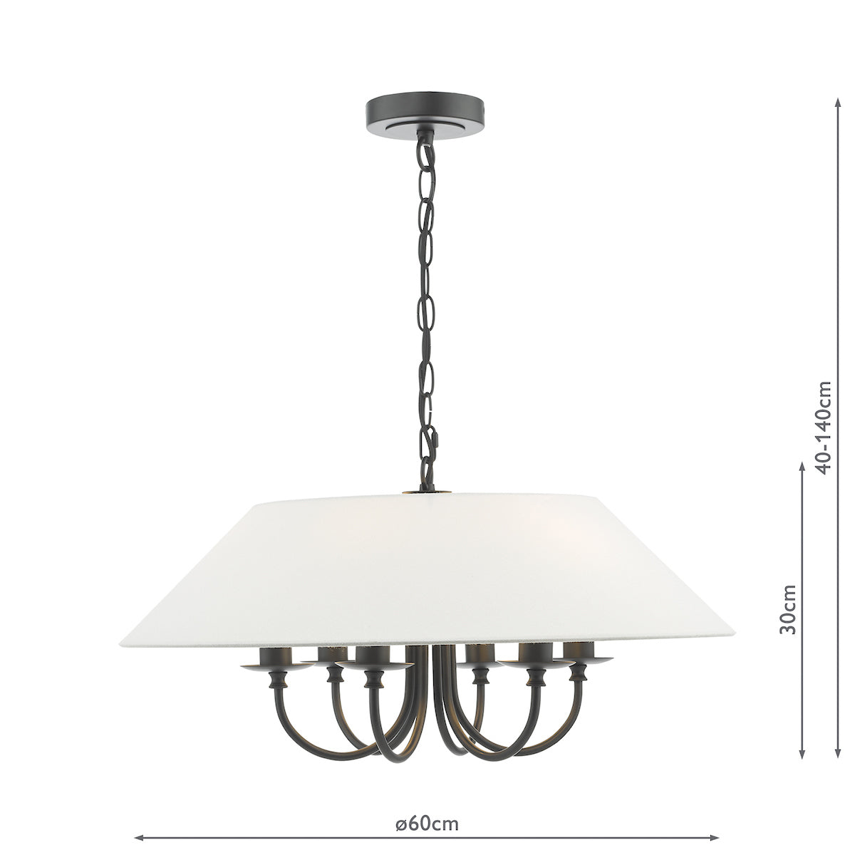 Dar Sivan 6 Light Pendant Matt Black With Shade –  from Amos Lighting + Home