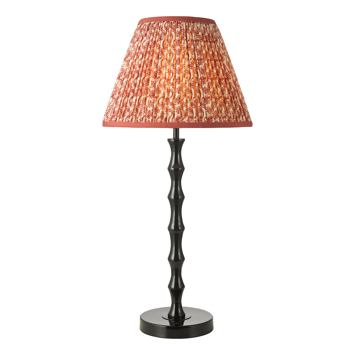Dar Siyanda Table Lamp Black With Esther Red Shade