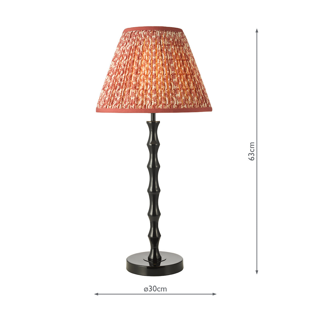 Dar Siyanda Table Lamp Black With Esther Red Shade