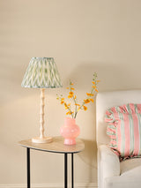 Dar Siyanda Table Lamp Cream With Ikat Green Shade