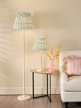 Dar Siyanda Table Lamp Cream With Ikat Green Shade