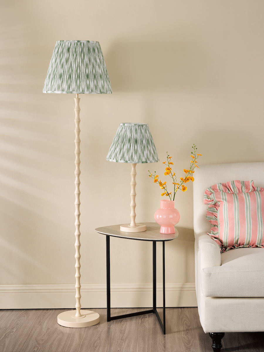 Dar Siyanda Table Lamp Cream With Ikat Green Shade