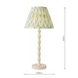 Dar Siyanda Table Lamp Cream With Ikat Green Shade