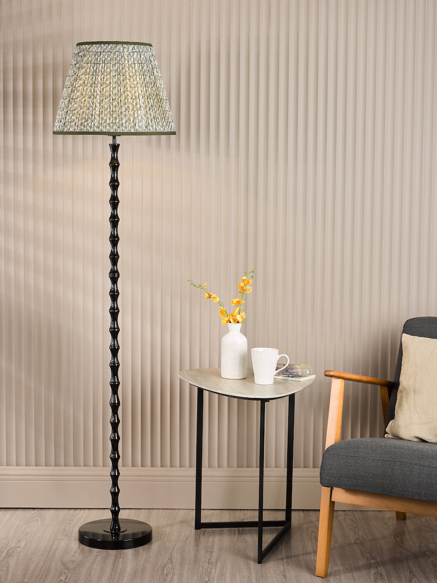 Dar Siyanda Floor Lamp Black With Esther Green Shade