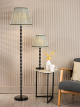 Dar Siyanda Floor Lamp Black With Esther Green Shade