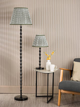 Dar Siyanda Floor Lamp Black With Esther Green Shade
