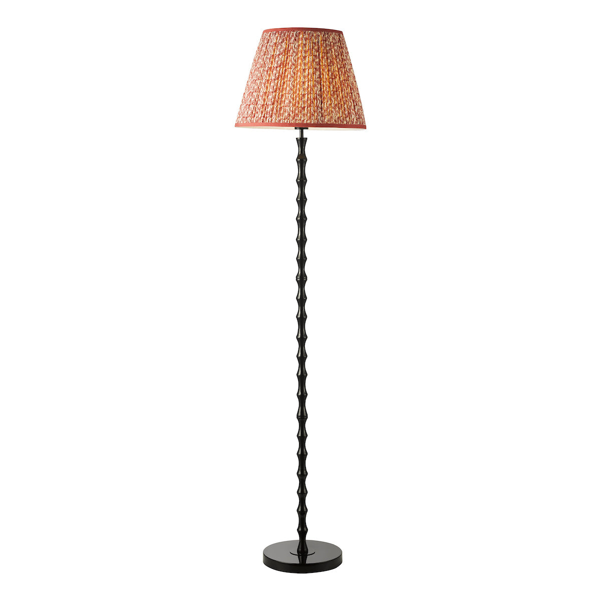 Dar Siyanda Floor Lamp Black With Esther Red Shade
