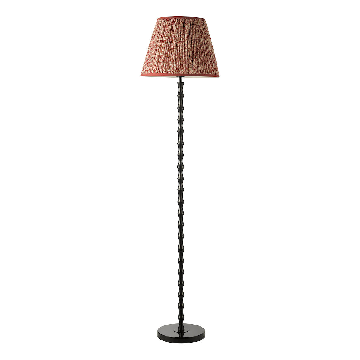 Dar Siyanda Floor Lamp Black With Esther Red Shade