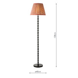 Dar Siyanda Floor Lamp Black With Esther Red Shade