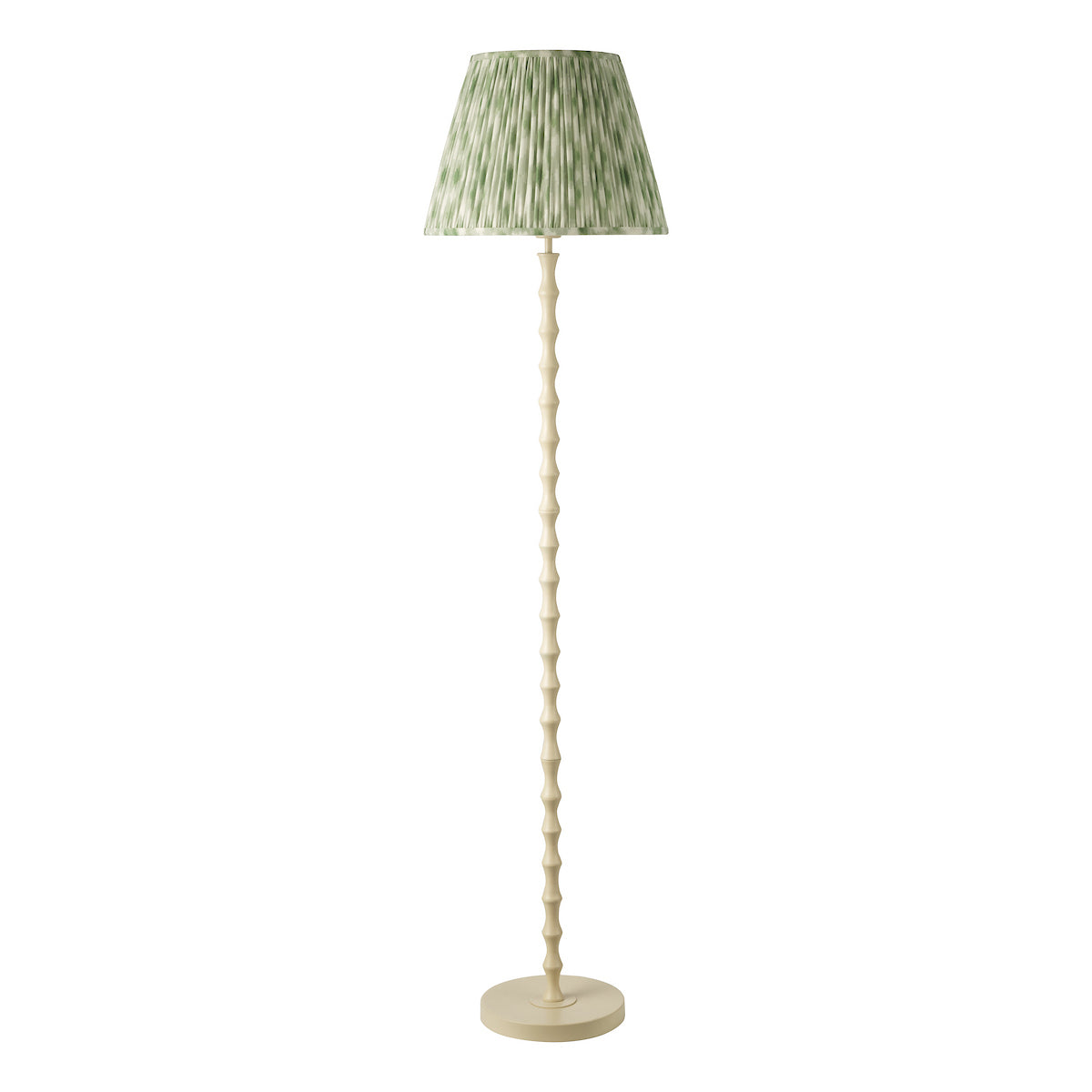 Dar Siyanda Floor Lamp Cream With Ikat Green Shade