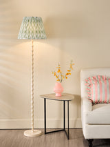 Dar Siyanda Floor Lamp Cream With Ikat Green Shade