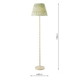 Dar Siyanda Floor Lamp Cream With Ikat Green Shade