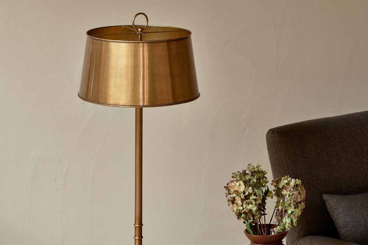 Nkuku Siwan Floor Lamp Antique Brass