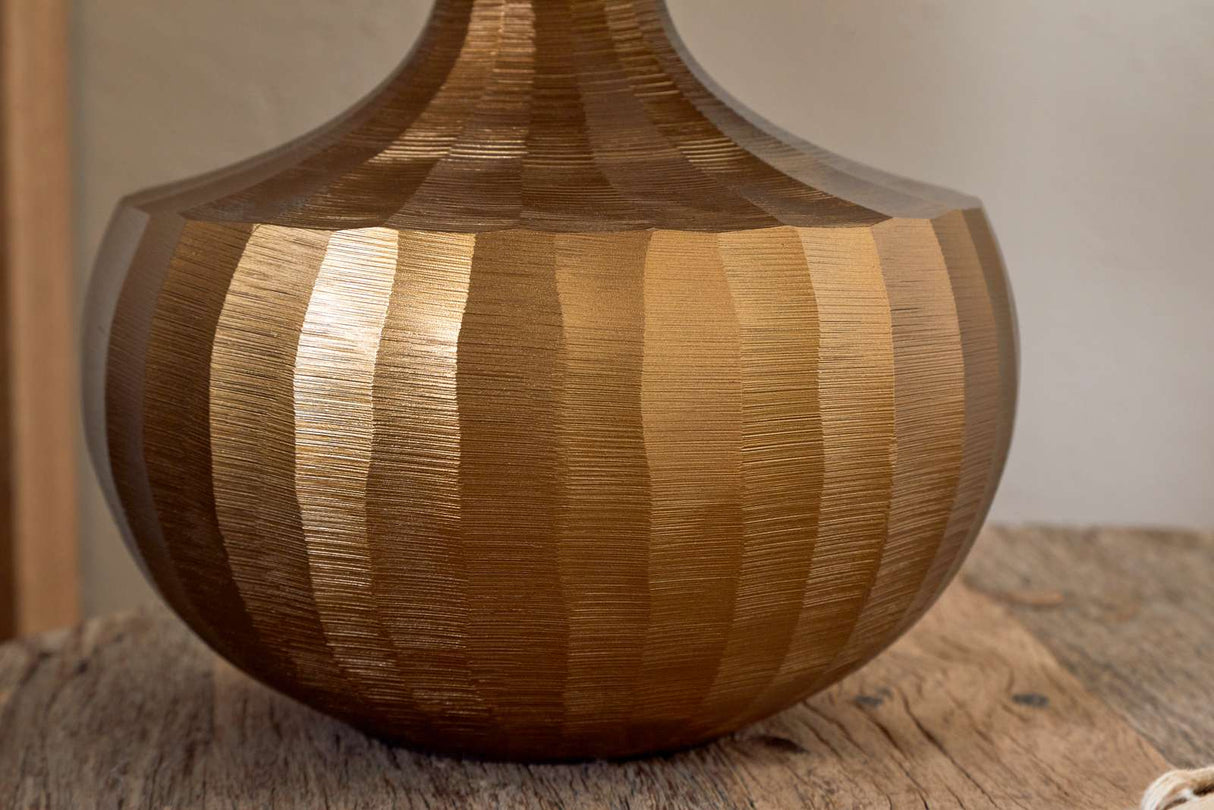 Nkuku Sakiti Cast Aluminium Table Lamp Antique Brass