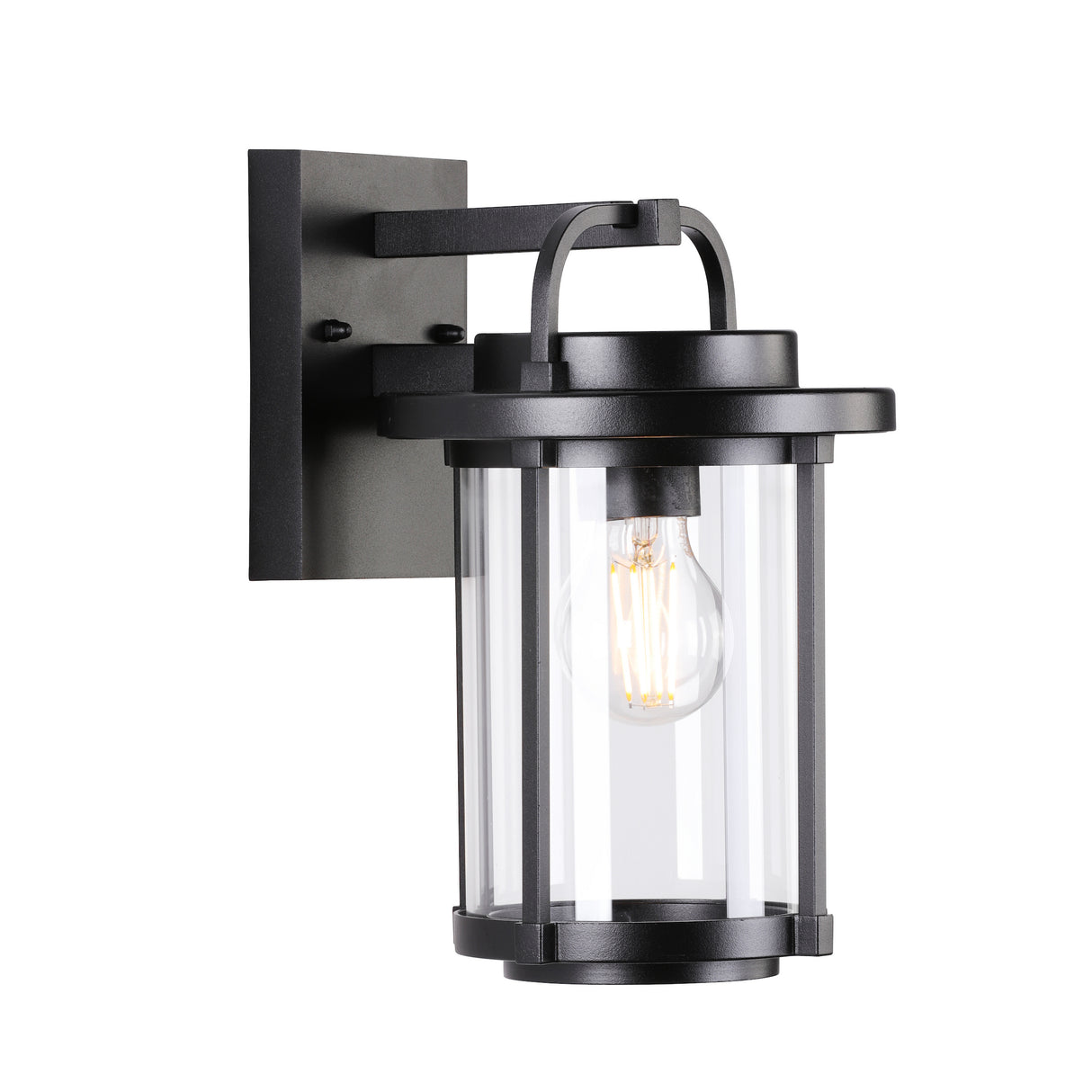 David Hunt Solent Outdoor Wall Light Black and Glass