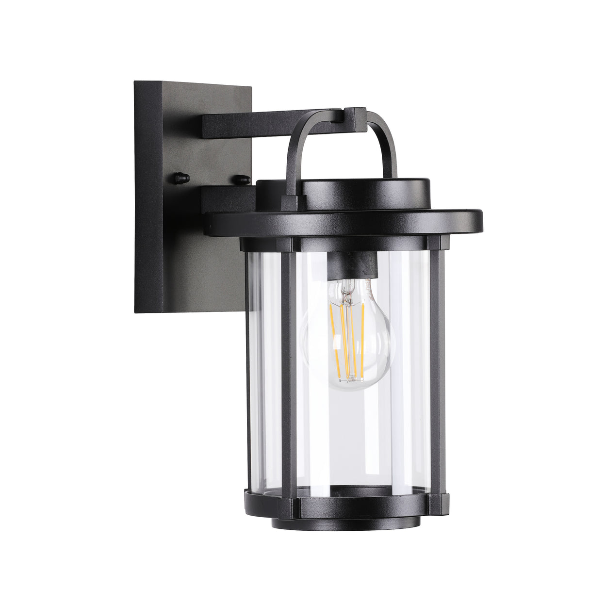 David Hunt Solent Outdoor Wall Light Black and Glass