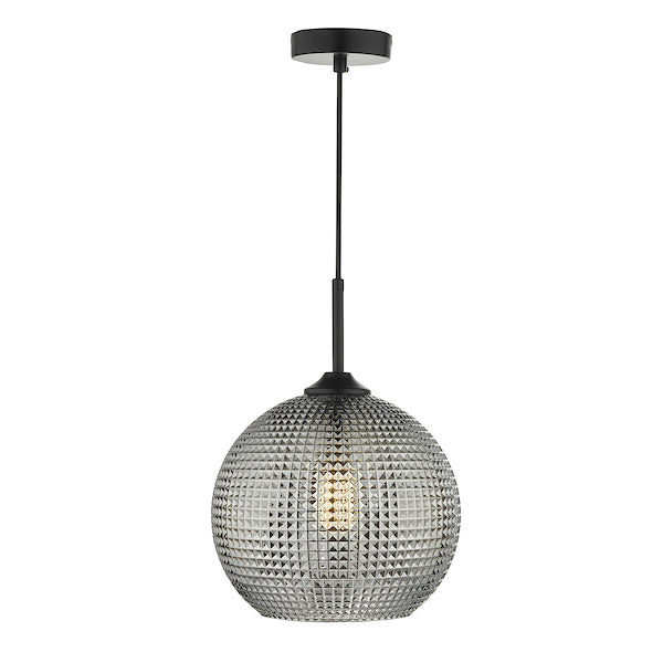 Dar Soren Pendant Black And Smoked Textured Glass –  from Amos Lighting + Home