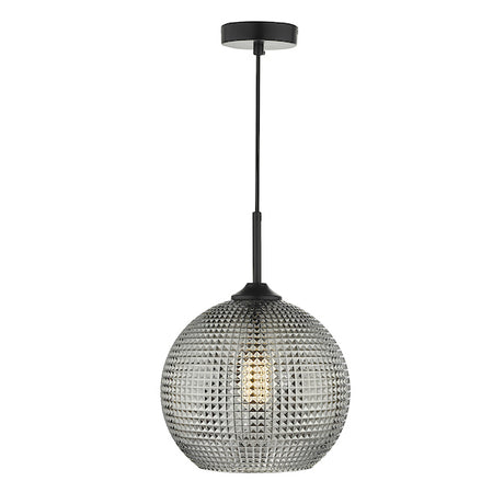 Dar Soren Pendant Black And Smoked Textured Glass –  from Amos Lighting + Home