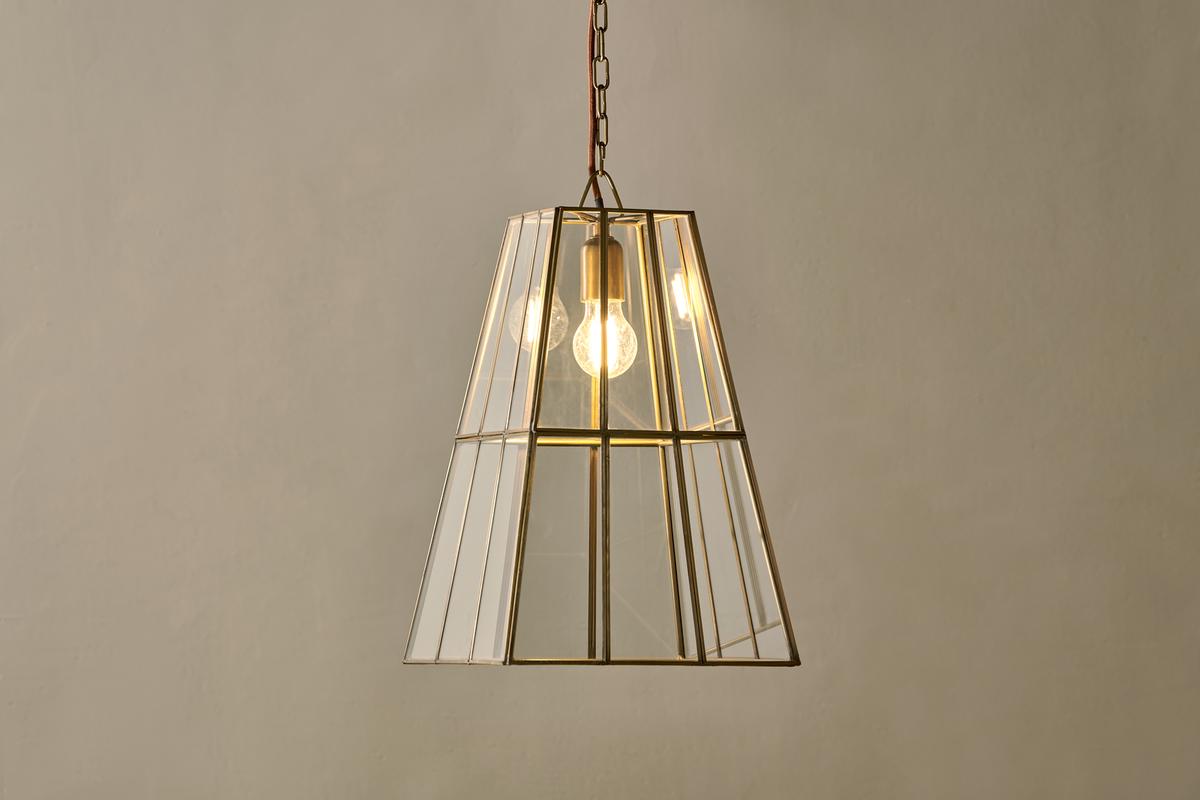 Nkuku Solan Glass Lantern Pendant