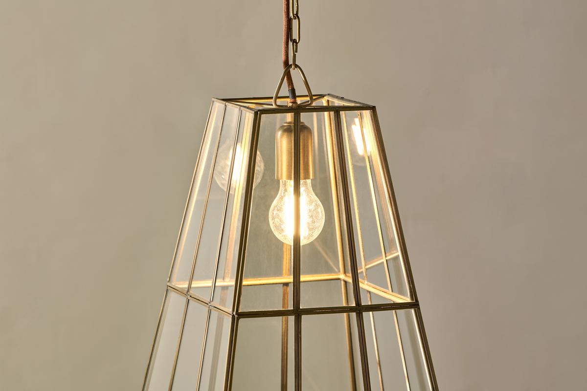 Nkuku Solan Glass Lantern Pendant