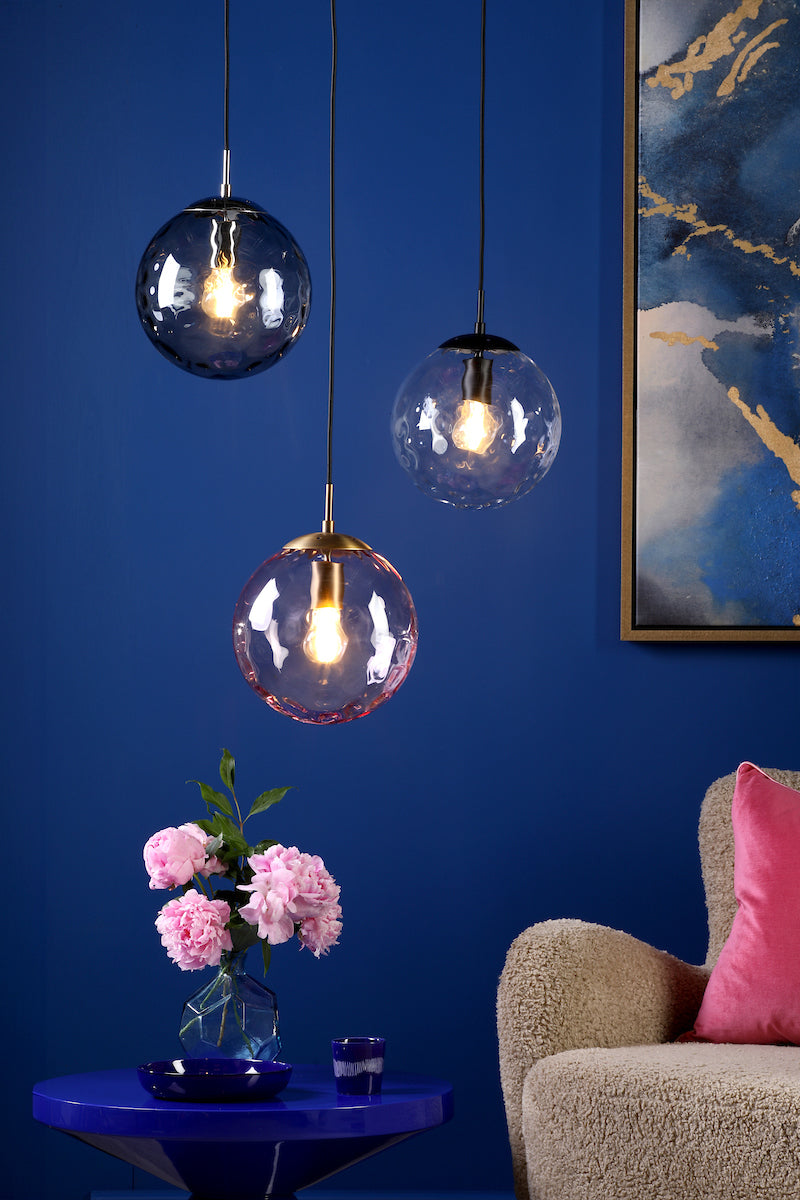 Dar Ripple Single Pendant Bronze and Pink Glass –  from Amos Lighting + Home