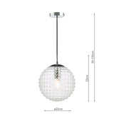 Dar Hobnail Pendant Polished Chrome & Clear Glass –  from Amos Lighting + Home