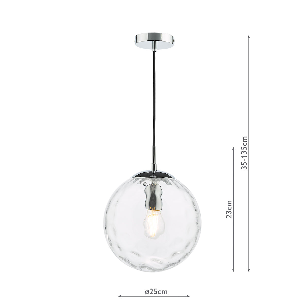 Dar Ripple Pendant Polished Chrome & Clear Glass –  from Amos Lighting + Home