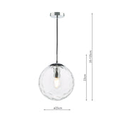 Dar Ripple Pendant Polished Chrome & Clear Glass –  from Amos Lighting + Home