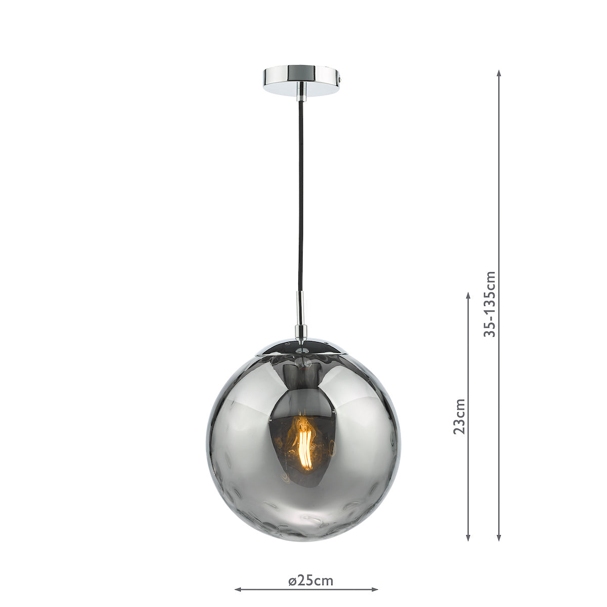 Dar Ripple Pendant Polished Chrome & Smoked Glass –  from Amos Lighting + Home